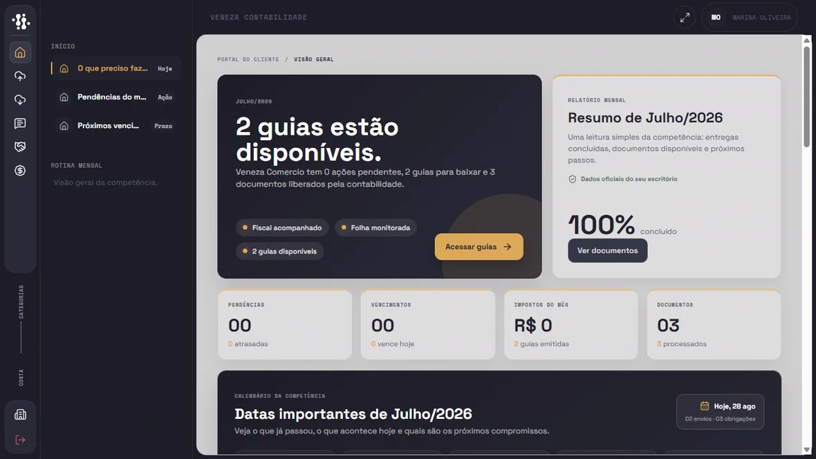 Tela demonstrativa do Portal do Cliente Ledger